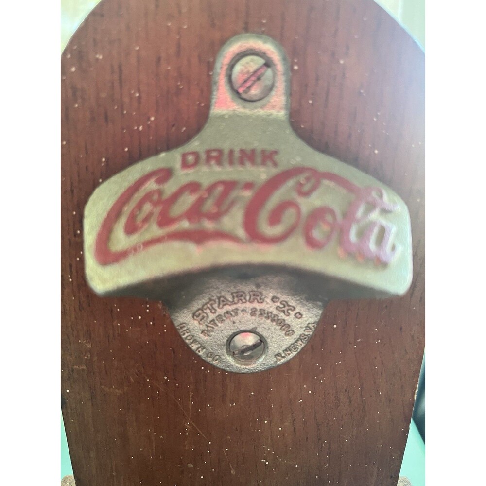 Vintage 1970’s Coca-Cola Drink Wall Mount Bottle Opener Wood Catcher Holder - Picture 8 of 8